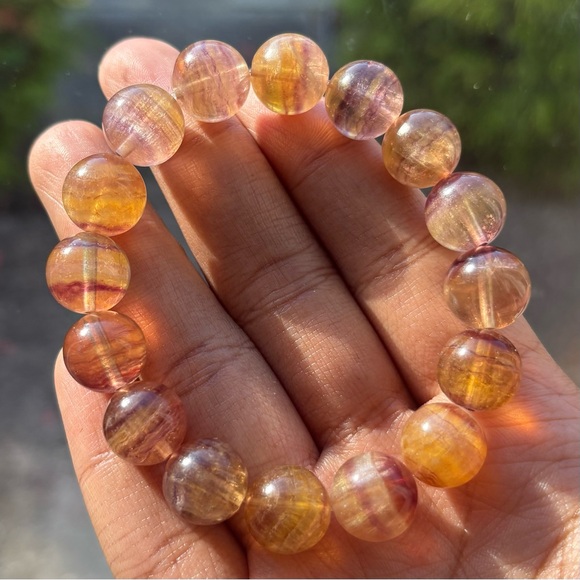 Jewelry - HQ Banded Fluorite Crystal Bracelet 13mm